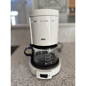 Vintage Braun Coffee Maker Type 3075 White KF20 Style Tested Works